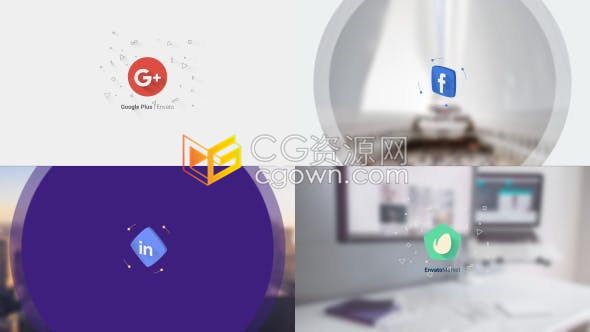 AE模板干净时尚简短动画设计现代公司商业项目技术企业标志片头