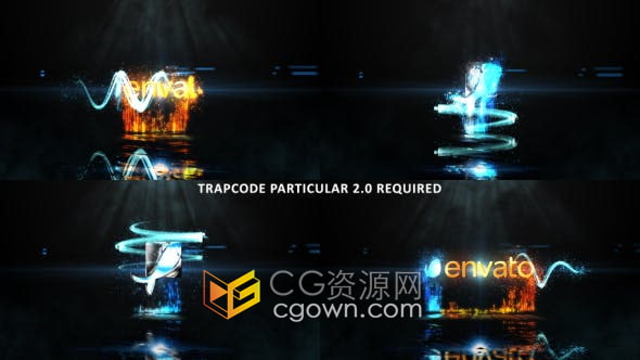 AE模板-发光线条粒子特效生成标志LOGO视频片头