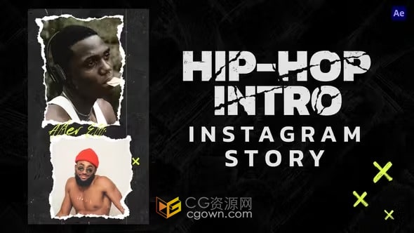 街头时尚嘻哈说唱短视频介绍开场白-AE模板