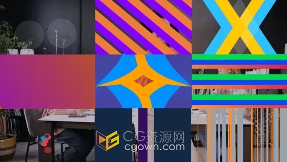 AE转场模板-彩色标志过渡Colorful Logo Transitions