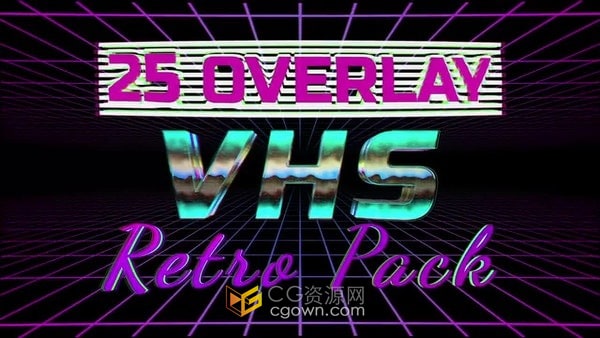 25个复古VHS效果叠加元素包-AE模板免费下载