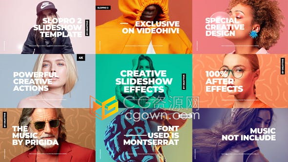 AE模板时尚简单幻灯片演示社交媒体宣传广告城市旅行vlog宣传视频