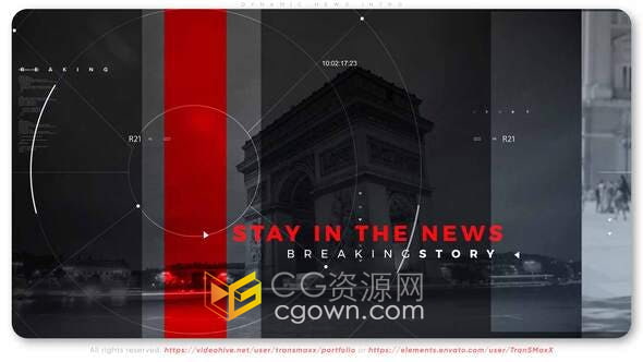 AE模板-广播突发每日新闻开场白热门活动政治宣传介绍