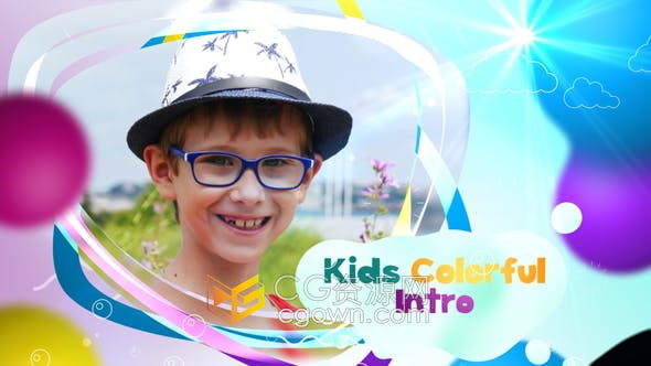AE模板-多彩介绍暑假儿童乐园游乐场活动庆祝宣传视频片头
