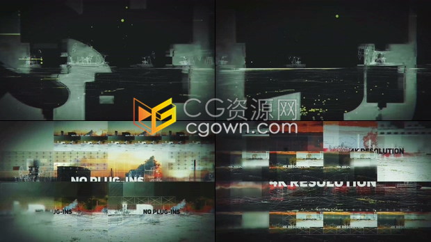 AE模板-4K黑暗油泵动画技术线条元素适合生态项目石油工厂高科技工业演讲视频