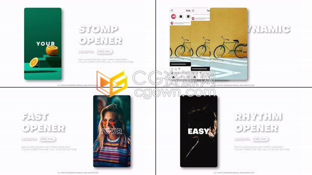 AE模板-清新活泼现代创意文字动画快速过渡制作微信等社交媒体平台垂直视频