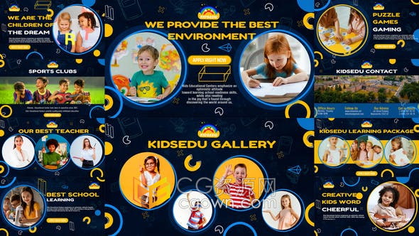 AE模板-孩子教育宣传片儿童学习兴趣课程培训介绍视频广告