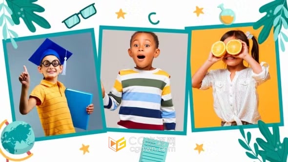 返校宣传片儿童学习兴趣培训机构介绍视频-AE模板