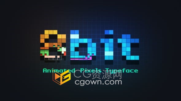 AE脚本-制作复古像素化科技游戏可定制式动画像素字体