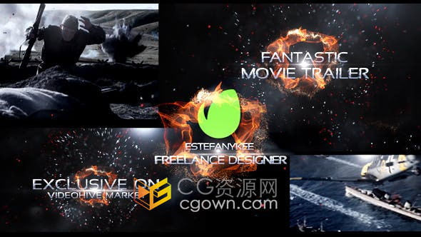 AE模板-战争电影预告片视频制作Movie Trailer