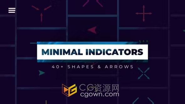 48个箭头和方向形状图形元素动画-AE模板下载