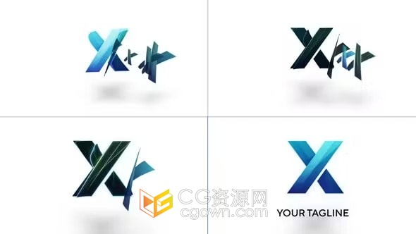 层层翻页标志动画演绎LOGO视频片头-AE模板