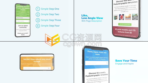 AE模板-iPhoneX手机APP应用程序重大发布最新功能解释动画宣传视频