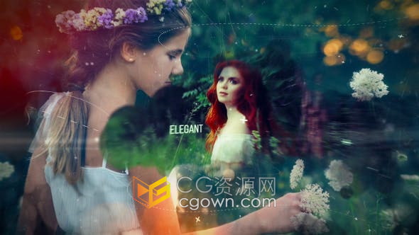 AE模板-现代幻灯片水墨飞溅遮罩展示照片浪漫婚礼视频相册