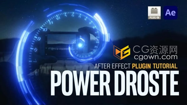 Power Droste v1.0 AE插件螺旋变形无限循环视觉特效