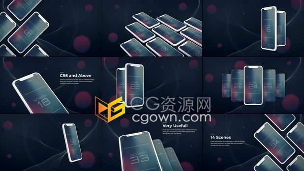 PR预设/AE模板-手机移动应用程序推广网站介绍用户界面演示