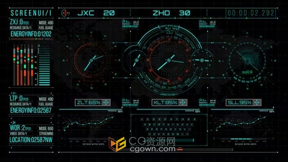 HUD700 UI 屏幕小工具 2-AE科技元素模板