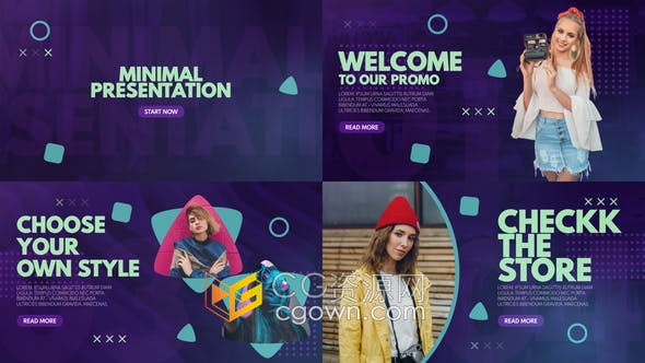 AE模板-丰富多彩创意动态时尚介绍企业商店幻灯片图文视频