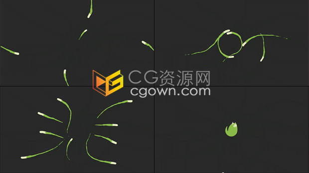 AE模板-经典卡通流体液态标志LOGO动画绿色环保主题教育片头模板