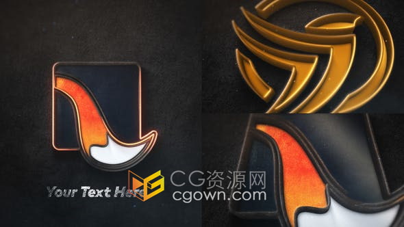 AE模板-制作3D挤压金属LOGO标志动画视频效果