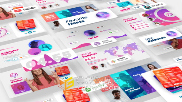 AE模板-音乐家歌手播客广播电台与音乐相关设计封面视频模板宣传