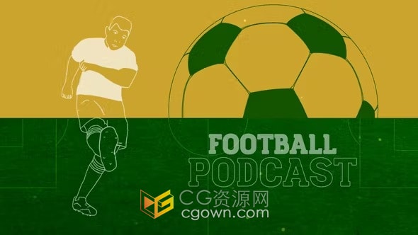 世界杯足球运动体育赛事介绍片头-AE模板