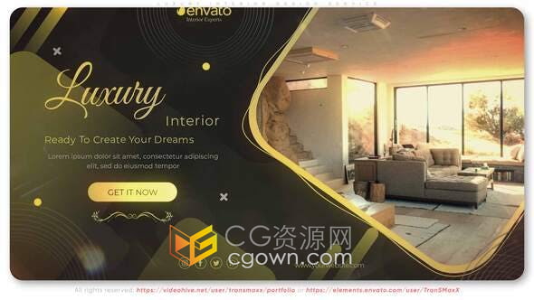 AE模板-豪华公寓室内设计服务家居办公室酒店陈设视频宣传片