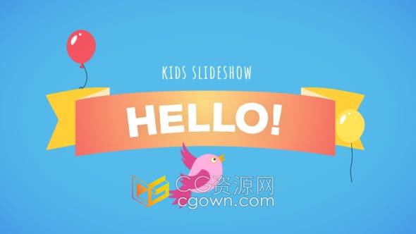 AE模板-儿童幻灯片宝贝孩子卡通有趣快乐幼儿园宣传视频片头