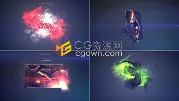 AE模板-粒子汇聚3D移位展示标志logo快速羽化碎散视觉特效片头