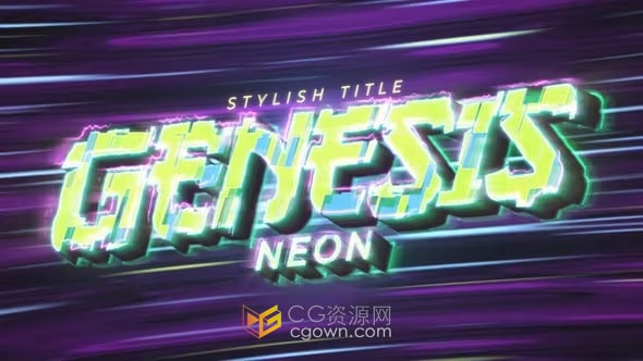 霓虹灯创世纪标题LOGO动画视频片头AE模板