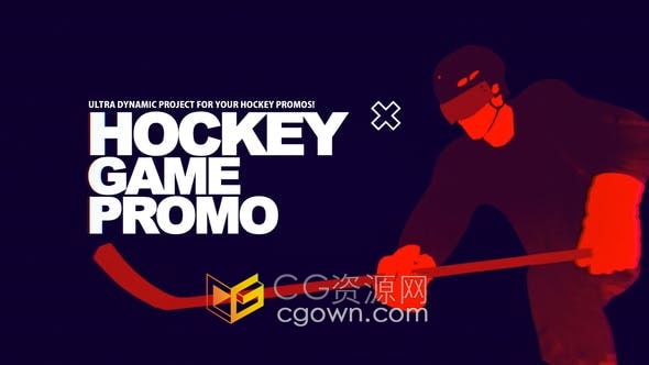 AE模板-曲棍球比赛宣传片电视体育节目开场视频片头
