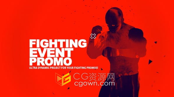 AE模板-拳击格斗活动宣传片体育动画介绍视频片头