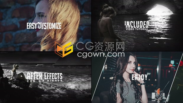 AE模板-画面扭曲信号干扰动态故障图文包装城市宣传商业广告展示效果