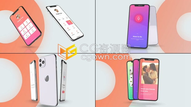AE模板-动感活力手机样机广告APP移动应用程序专业网站展示动画