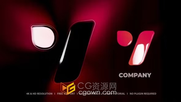 AE模板-黑暗背景边缘光效果闪亮扫光标志LOGO片头