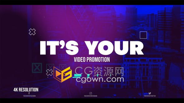 AE模板多彩快速动态潮流毛刺效果时尚体育街拍跺脚节奏文字排版宣传开场