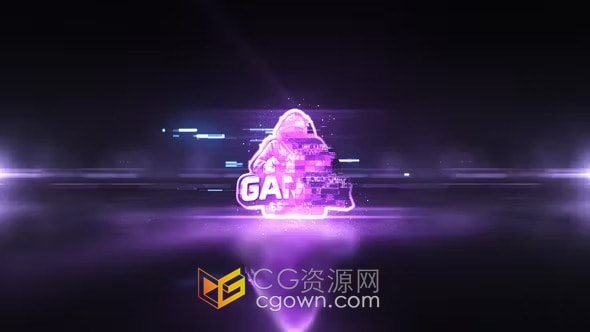 AE模板-科技感像素元素未来派故障标志揭晓