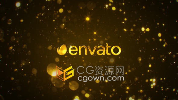 AE模板制作金黄闪光散景粒子金色LOGO动画宝珠店宣传片头