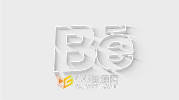 AE模板-长阴影线条3D挤压生成LOGO动画视频片头