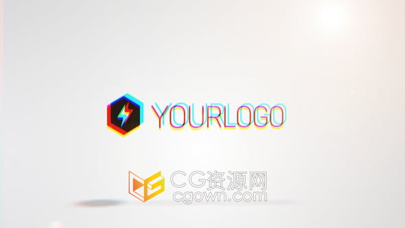 AE模板-Clean Glitch Logo RGB故障错误失真毛刺视频片头
