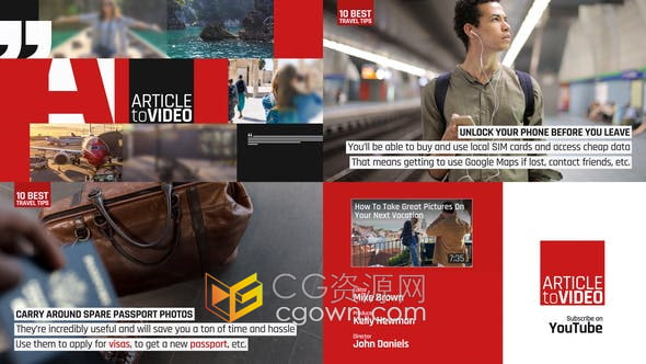 AE模板-制作页面式图文新闻媒体杂志企业品牌网络社交媒体视频内容