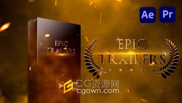 AE/PR模板史诗预告片宣传片头电影片名标题动画视频20组