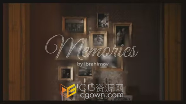 回忆照片动画视频AE模板墙壁挂相框展示幻灯片