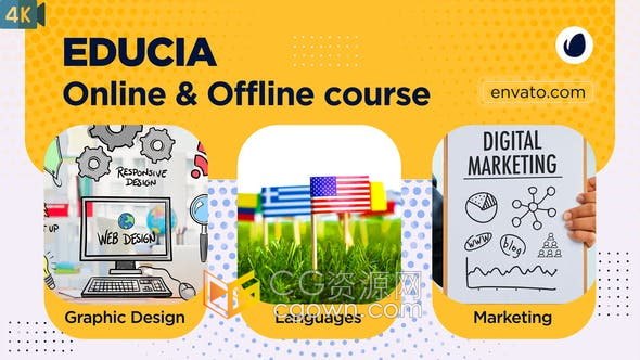 AE模板-宣传教育幻灯片大学演示活动推广学院培训班介绍视频