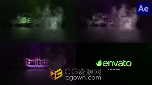 烟雾特效闪耀LOGO动画片头视频制作AE模板