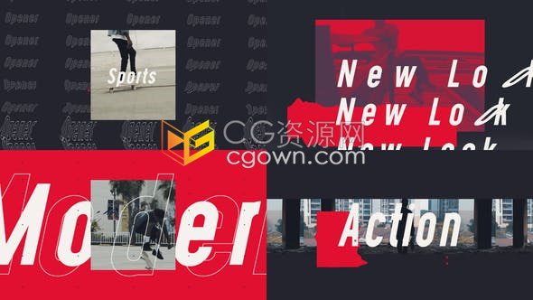 AE模板-城市生活体育街头风格健身运动视频宣传开场动画