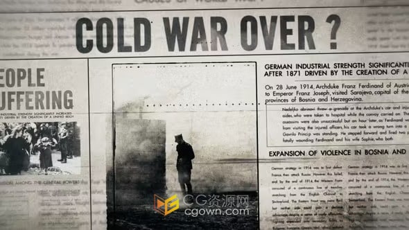 历史事件报纸头条新闻宣传复古风格介绍视频-AE模板