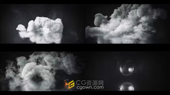爆炸烟雾尘土飞扬烟熏蒸汽标志文本动画-AE模板