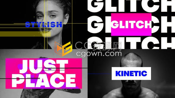 AE模板-时尚杂志片头动感城市体育视频宣传片头毛刺大胆故障特效展示