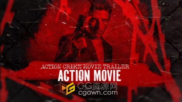 AE模板-紧张刺激氛围动作犯罪电影预告片制作